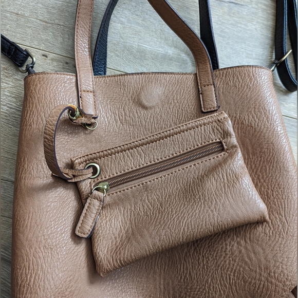 Street Level Reversible Crossbody Top Handle Tote Bag - Picture 9 of 10